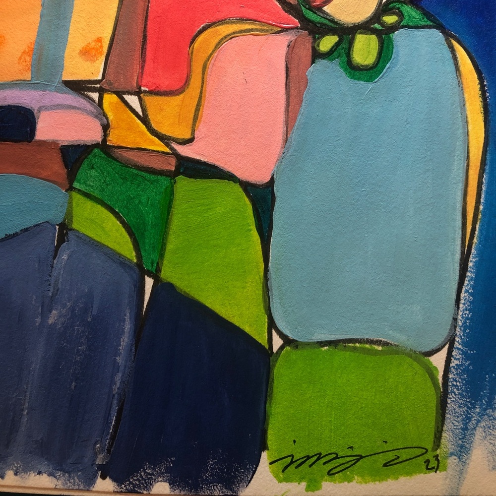 “Tim” original acrylic painting on high quality paper, signed, OOAK illustration - Picture 4 of 4
